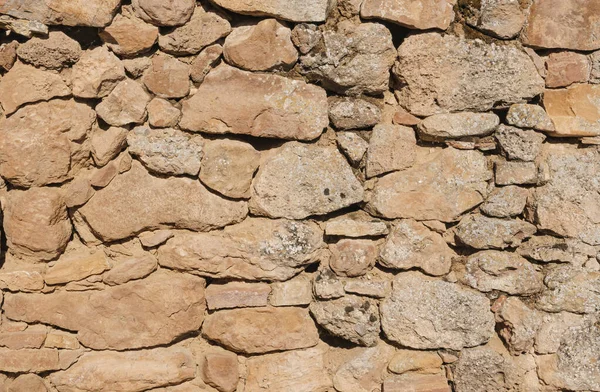 Parede Pedra Velha Casa Rural Grande Tamanho Com Muita Textura — Fotografia de Stock