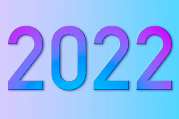 Nieuwjaar 2022 Illustratie Blauwe Magenta Tinten Feestdag Seizoensgebonden Decoratie — Stockfoto