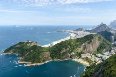 Copacabana ve Vermelha, Rio de Janeiro arial görünümü, Brezilya