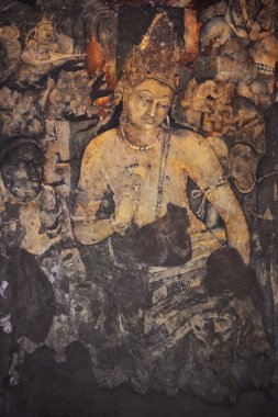 Ajanta (Mağara 1 Padmapani duvar boyama)