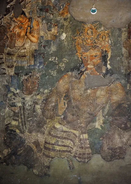 Pintura Mural de Vajrapani em Ajanta (Caverna 1 ) — Fotografia de Stock