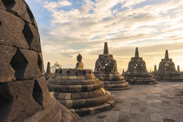 Buddist Tapınağı Borobudur Yogyakarta, Java, Endonezya. — Stok fotoğraf