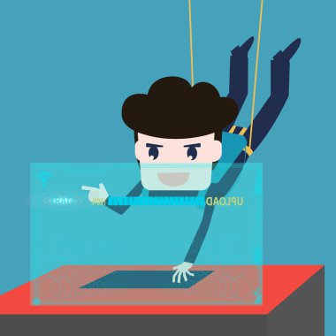 Hackerlar abseiling bilgisayardan veri çalmak