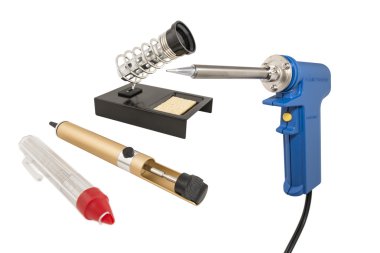 Elektrikli lehimleme demir ve beyaz izole DESOLDERING pompası 
