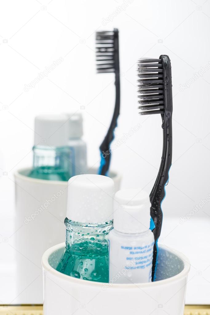 toothbrush, toothpaste and mouthwashes oral care