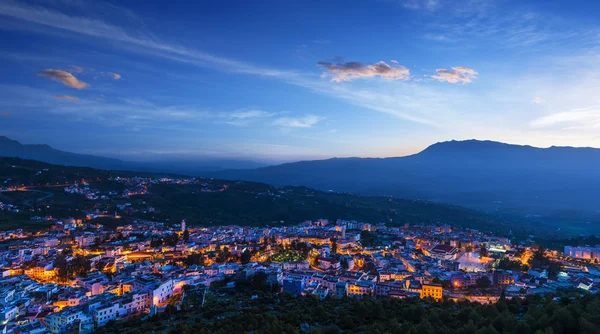Mavi renk, Mo: Chefchaouen Panoraması binaları ile boyalı