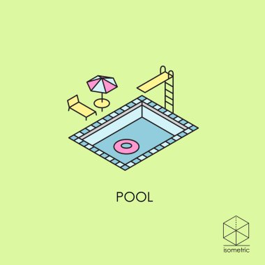 İzometrik vektör simge Havuzu