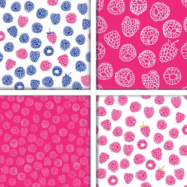 Lezzetli olgun ahududu Dikişsiz desen seti