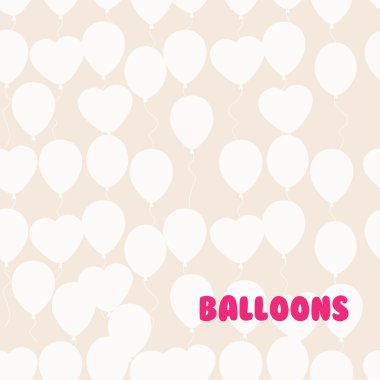 Retro düz balonlar desen. Büyük doğum günü, düğün, yıldönümü, için ödüllendirici ve kazanan tasarım. Sorunsuz arka plan