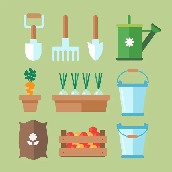 Garden tools. Garden set icons — Stock Vector