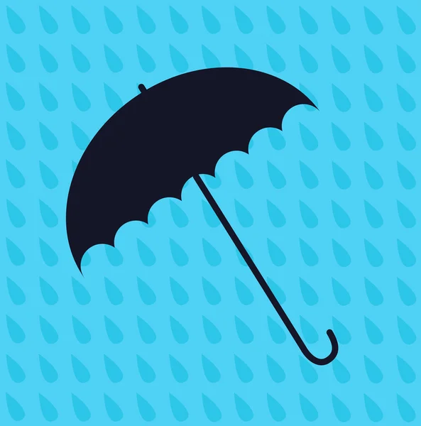 Paraply-ikonen vektor. Seamless mönster av regndroppar — Stock vektor