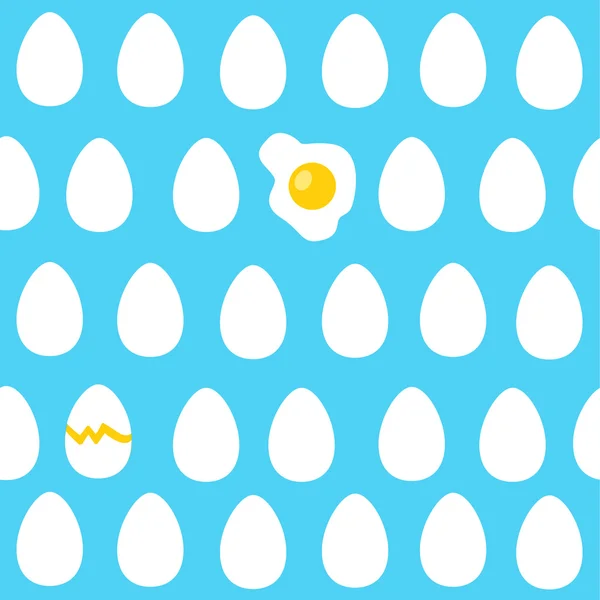 Patrón sin costura con huevos y huevos revueltos — Vector de stock