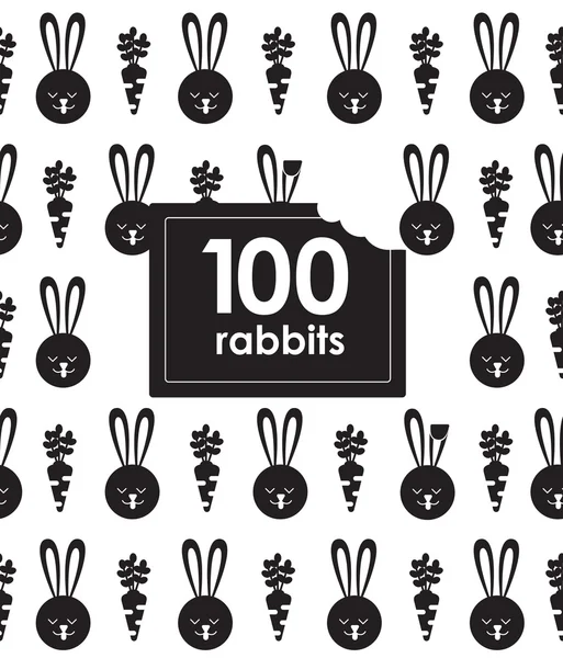 Seamless pattern with bunny and. Rabbit pattern — Stock Vector