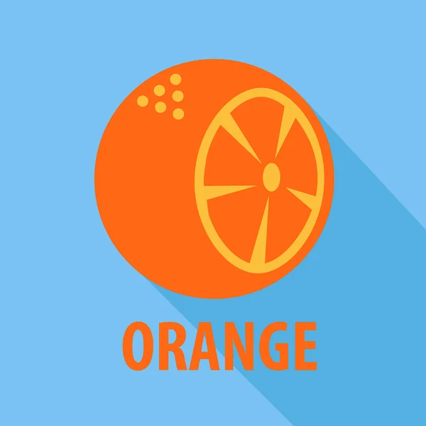 Uzun gölgeler ile düz tasarım turuncu simge — Stok Vektör