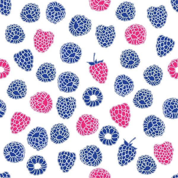 Seamless pattern of delicious ripe berries — Stock Vector