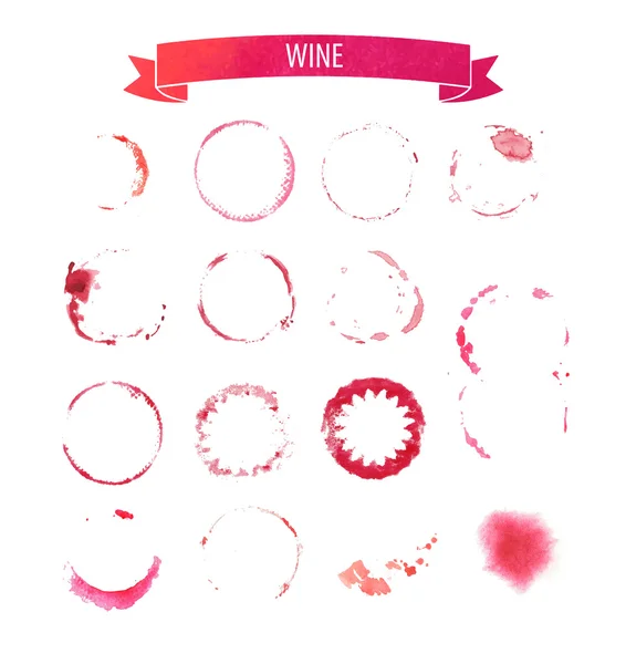 Círculos de manchas de vino — Vector de stock