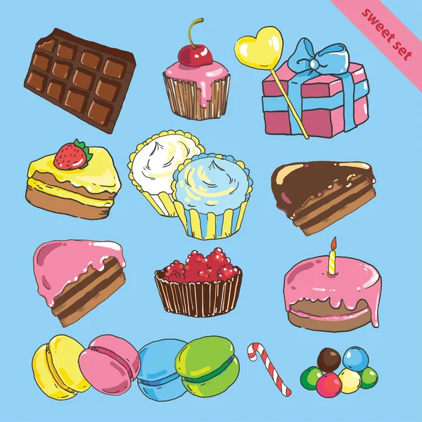 Set of sweets — Stock Vector