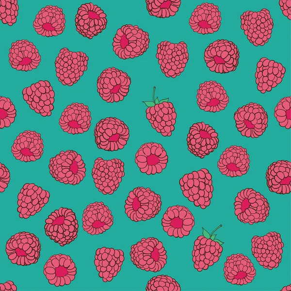 Pattern of raspberries — Stock Vector