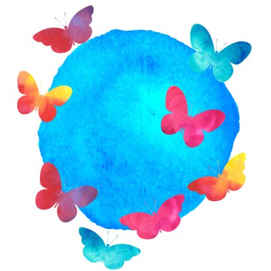 Butterfliea mavi etiket