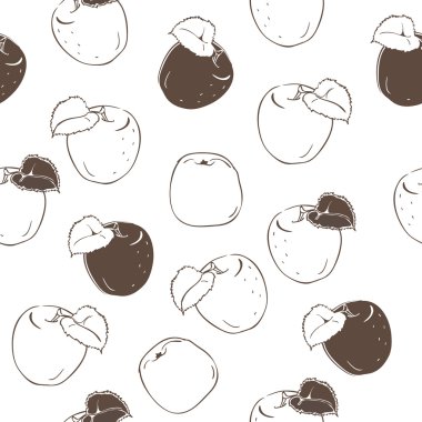 Beyaz arkaplanda elmalar olan pürüzsüz desen