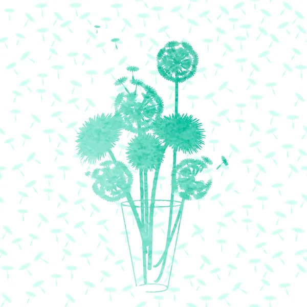 Paardebloemen achtergrond — Stockvector