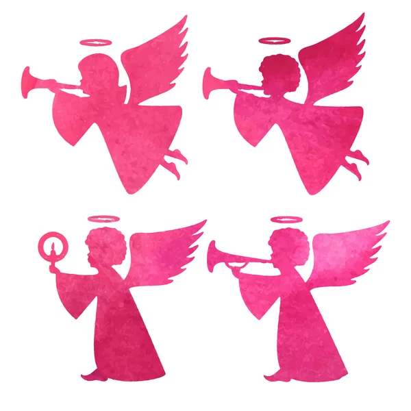 bir angel.watercolor resim beyaz b suluboya silüeti