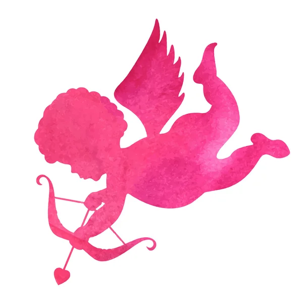 Aquarellsilhouette eines Engel.Aquarellmalerei auf weißem b — Stockvektor