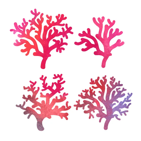 サンゴの水彩画 — ストックベクタ