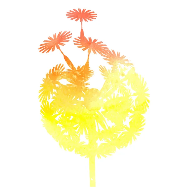 Aquarela dandelion fundo — Vetor de Stock