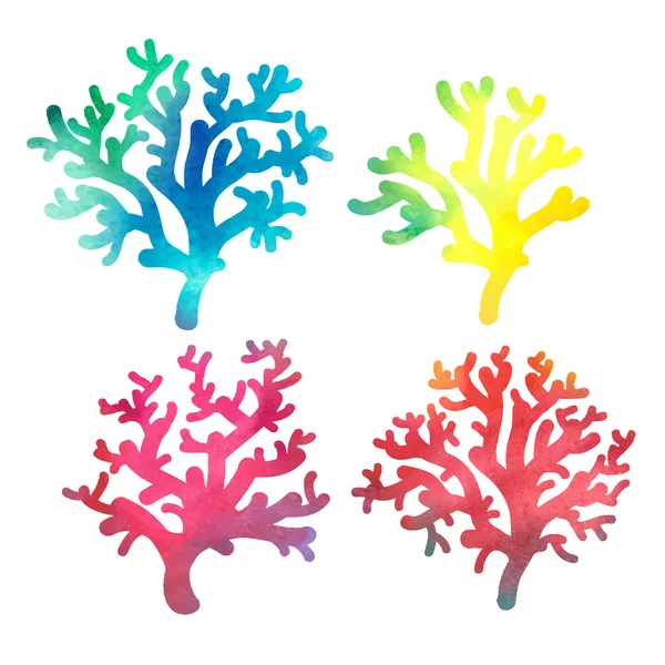 Decorative watercolor coral — Stock Vector
