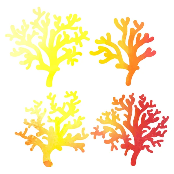 Acuarela decorativa coral — Vector de stock