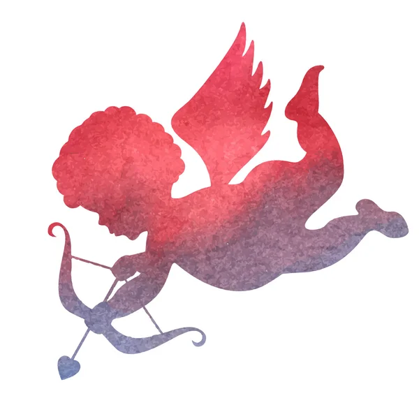 bir angel.watercolor resim beyaz b suluboya silüeti