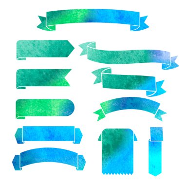 Sulu Boya renkli kurdeleler afiş vektör