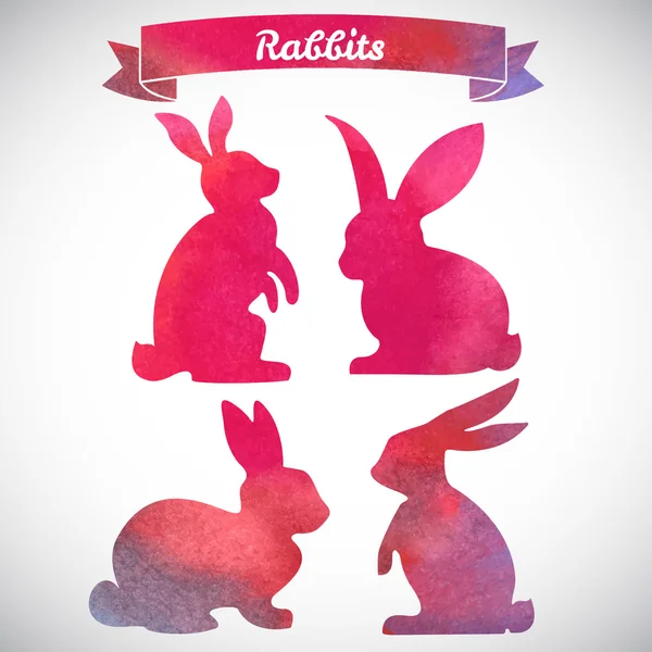 Sada velikonočních králíků — Stockový vektor