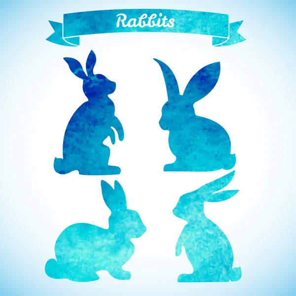 Set of Easter rabbits — Stock Vector