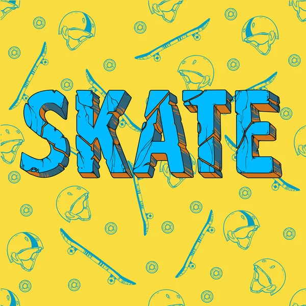 Skate board tipografia t-shirt grafica, sport, vettori e modello senza soluzione di continuità — Vettoriale Stock