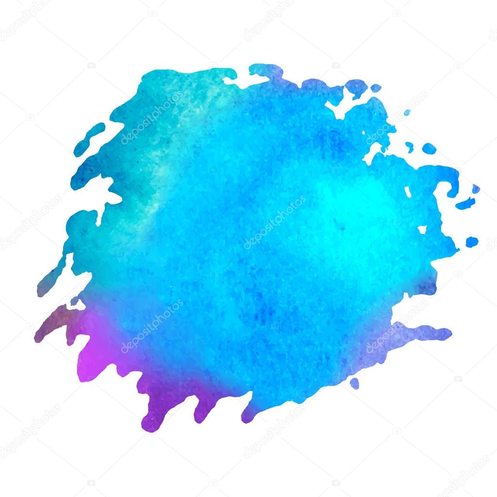 Colorful watercolor stain with aquarelle paint blotch