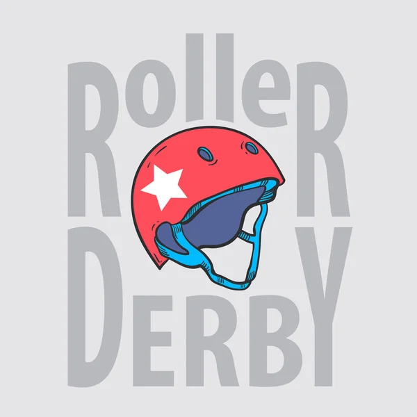 Roller derby kask tipografi, t-shirt grafik, vektörel çizimler