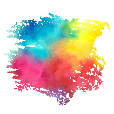 Colorful watercolor stain with aquarelle paint blotch clipart