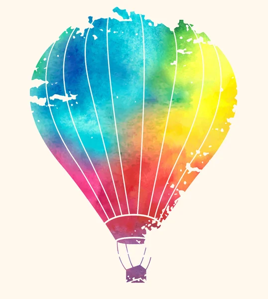 Watercolor vintage hot air balloon