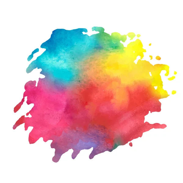 Colorful watercolor stain with aquarelle paint blotch — Stock Vector