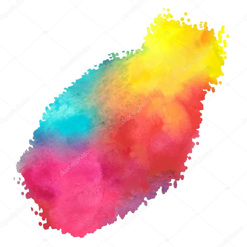 Colorful watercolor stain with aquarelle paint blotch Stock ...