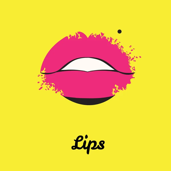 Impresión de labios. Ilustración vectorial — Vector de stock