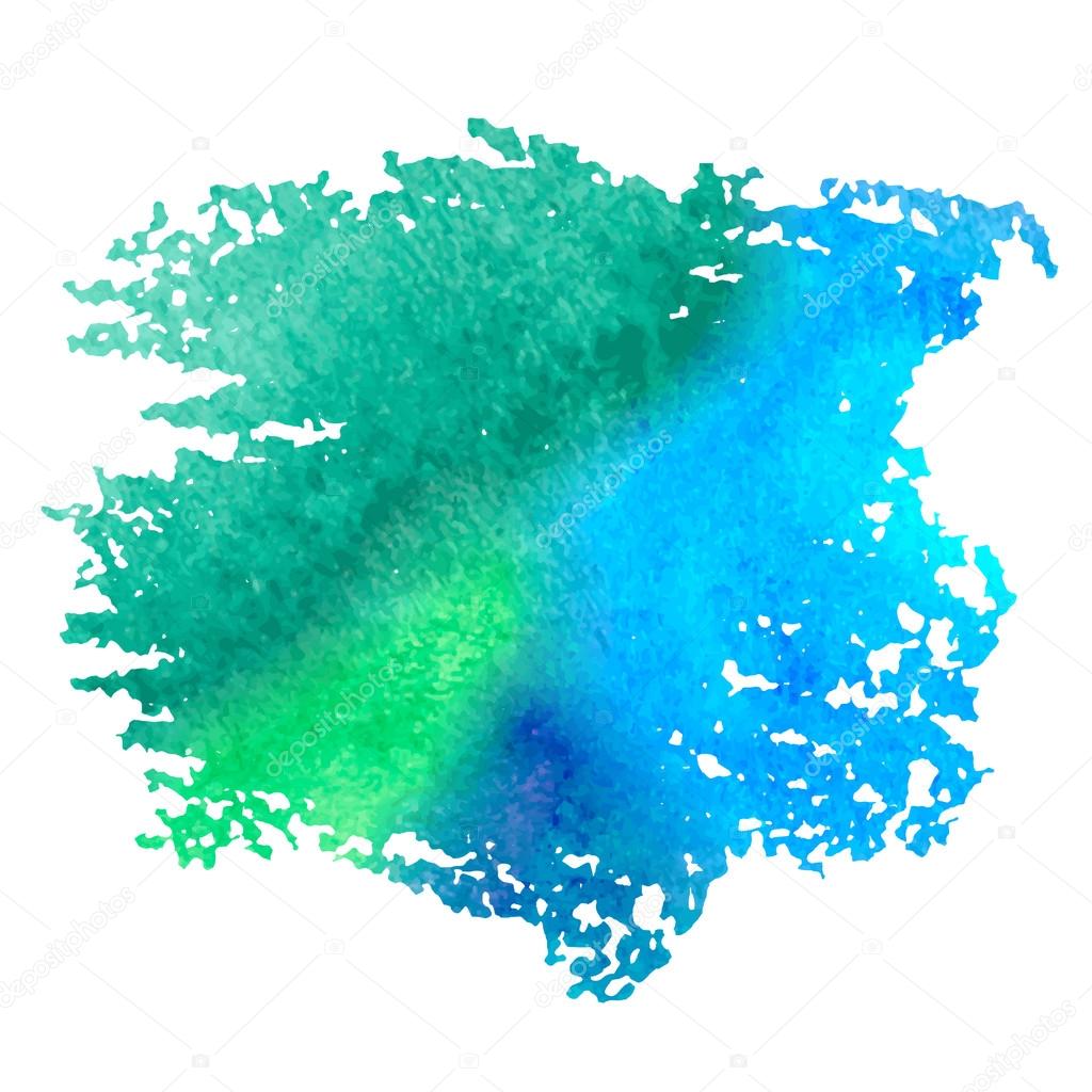 Colorful watercolor stain with aquarelle paint blotch