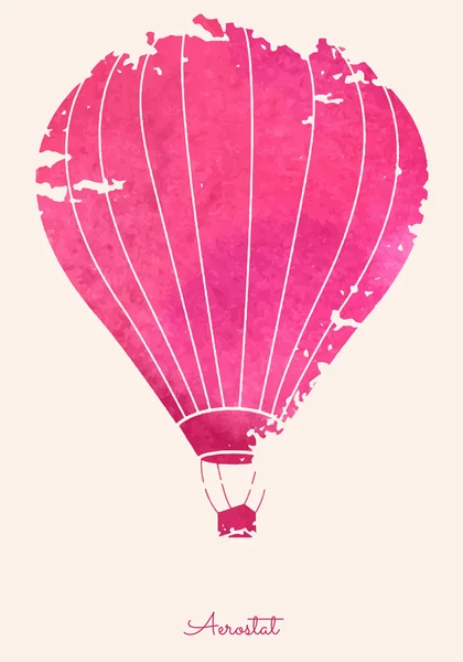 Ακουαρέλα vintage αερόστατο. Γιορτή εορταστική φόντο με μπαλόνια. Ιδανικό για τις προσκλήσεις, αφίσες και κάρτες — Διανυσματικό Αρχείο