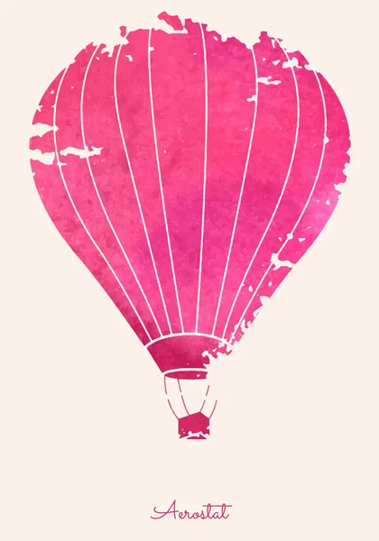 Ballon à air chaud vintage aquarelle.Fond de fête avec montgolfières.Parfait pour les invitations, les affiches et les cartes — Image vectorielle