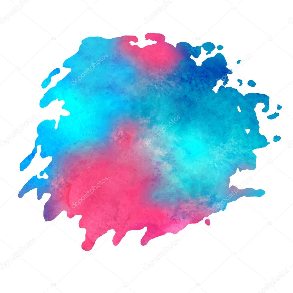 Colorful watercolor stain with aquarelle paint blotch