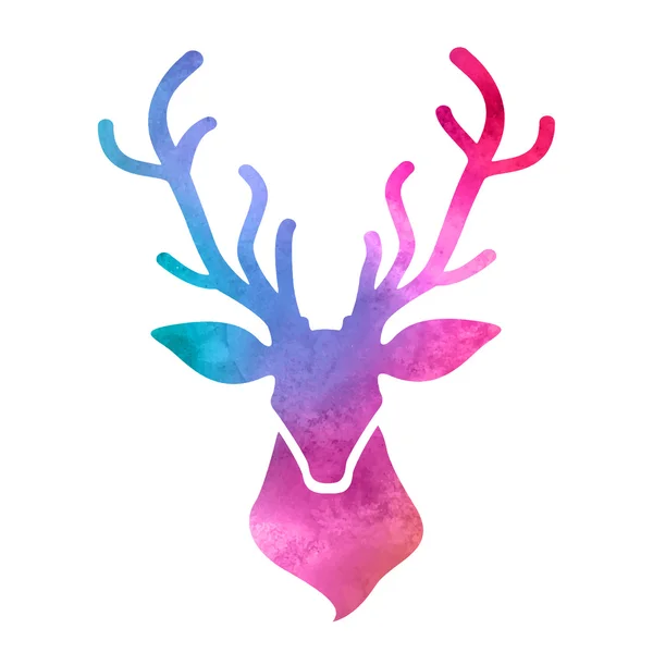 Watercolor deer head — Stock Vector