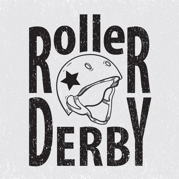 Roller derby kask tipografi, t-shirt grafik, vektörel çizimler