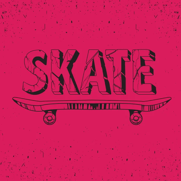 Tipografi t-shirt grafik, spor, vektörel çizimler ve seamless modeli paten kurulu